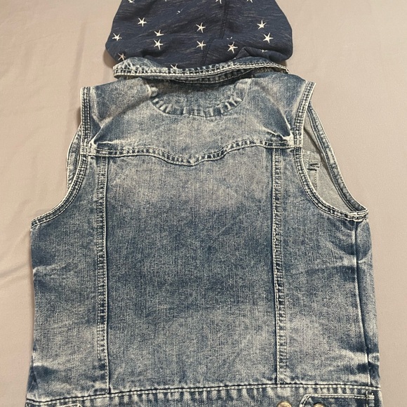 Wallflower Blue jeans Vest with stars Hooded, size small ⭐️⭐️⭐️ - Picture 4 of 7